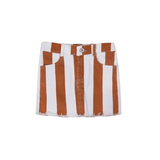 Ella Rust Striped High-Waist Denim Skirt for Girls from Untamed Kids
