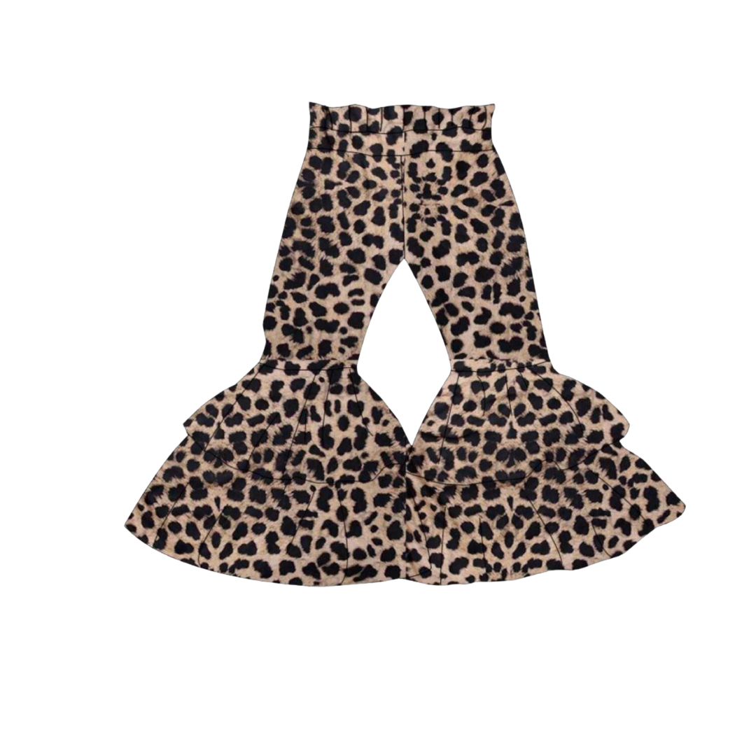  Kids Leopard Print Bell Bottom Pants