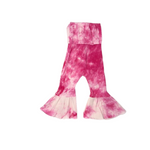 Children's Pink Tie-Dye Carpi Jumpsuit with Bellbottoms and tube top at Untamed Kids Apparel